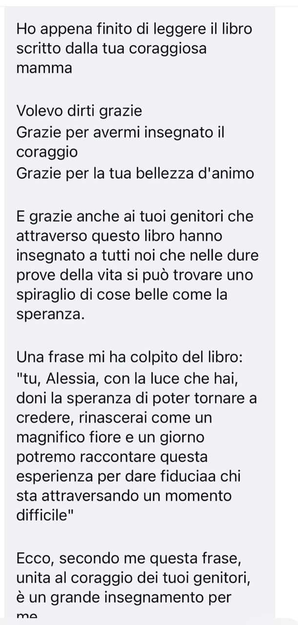 Testimonianza di una lettrice del libro